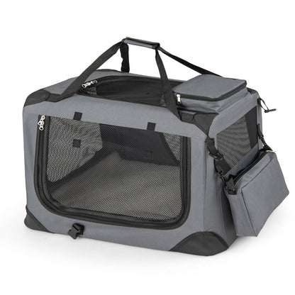 Soft Collapsible Dog Crate with Mesh Windows and 3 Doors