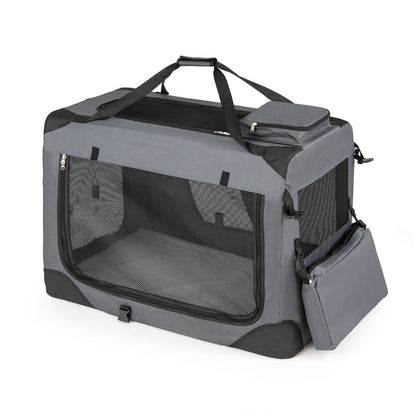 Soft Collapsible Dog Crate with Mesh Windows and 3 Doors