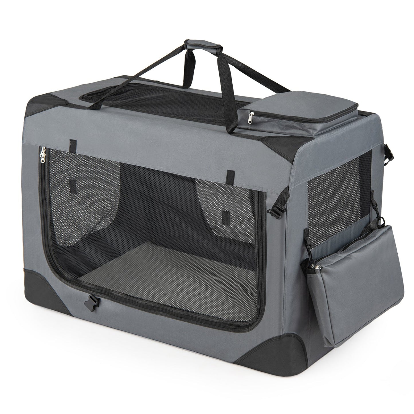 Soft Collapsible Dog Crate with Mesh Windows and 3 Doors